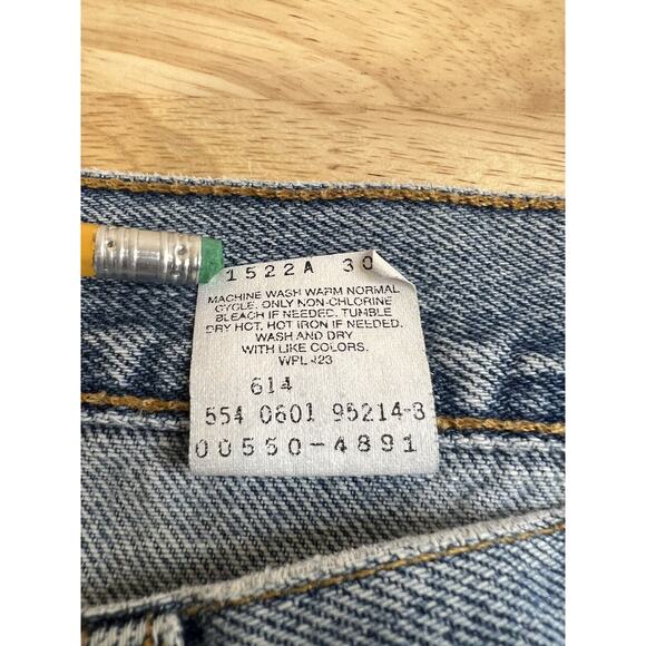 Vintage Levis 550 Relaxed Fit Blue USA Made Jeans 38X34 Red Tab Boyfriend/Mom - Picture 5 of 12